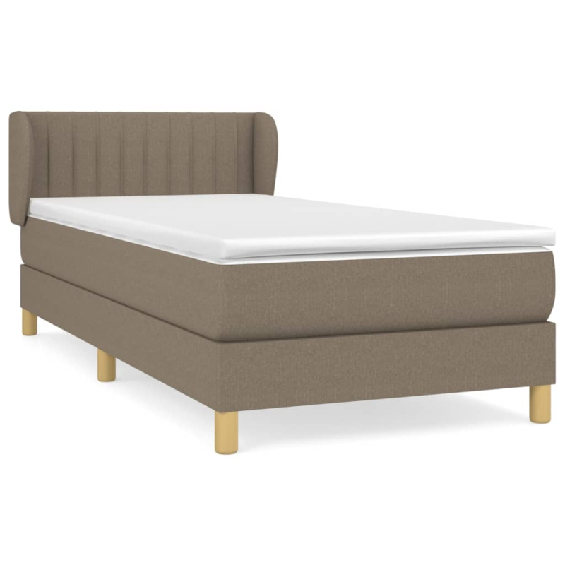 Boxspringbett mit Matratze Taupe 100x200 cm Stoff