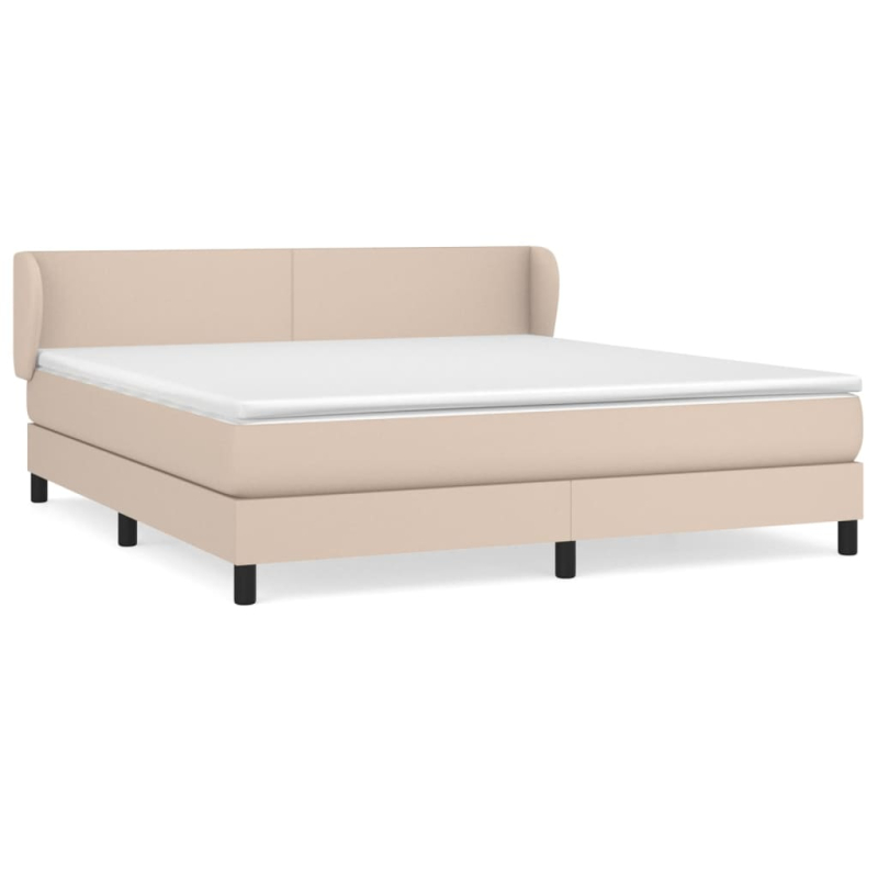 Boxspringbett Matratze Cappuccino-Braun 180x200 cm Kunstleder