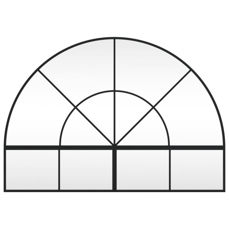 Wandspiegel Schwarz 100x70 cm Gewölbt Eisen