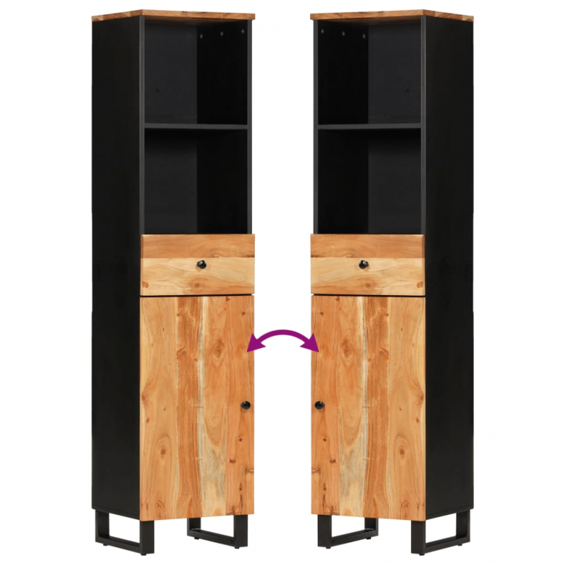 3-tlg. Badmöbel-Set Massivholz Akazie