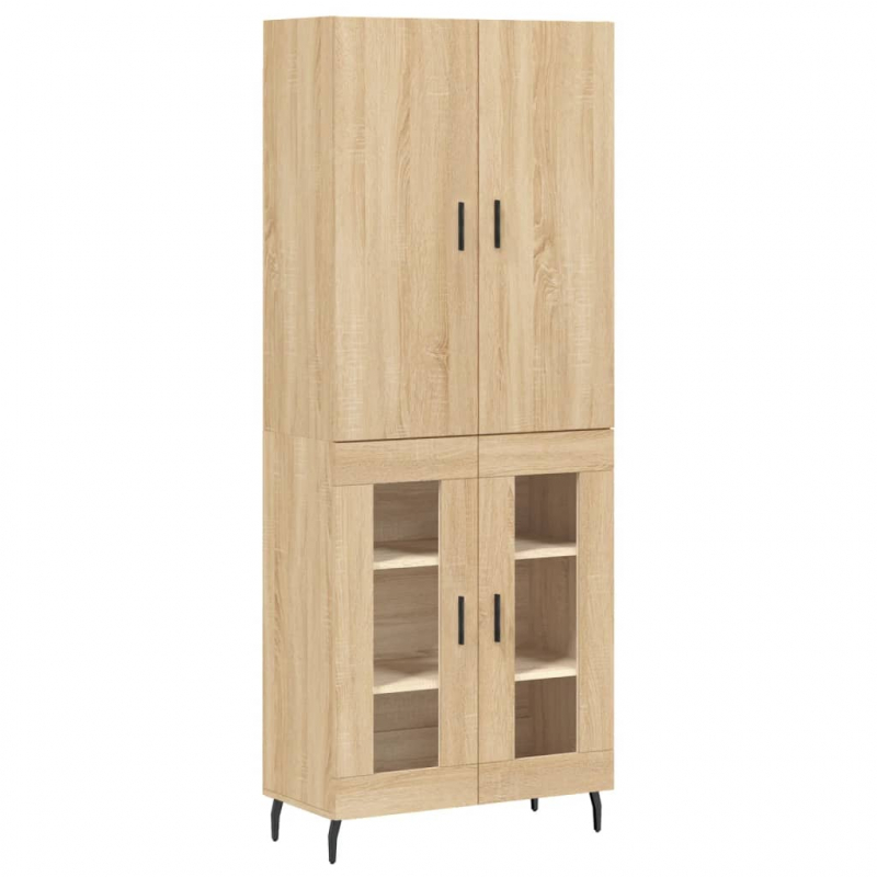 Highboard Sonoma-Eiche 69,5x34x180 cm Holzwerkstoff