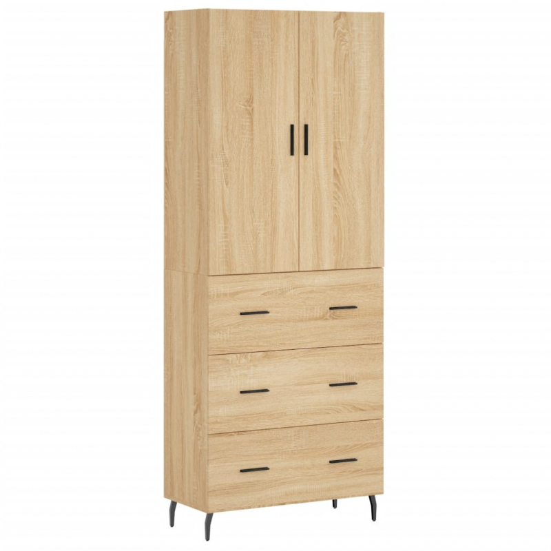 Highboard Sonoma-Eiche 69,5x34x180 cm Holzwerkstoff