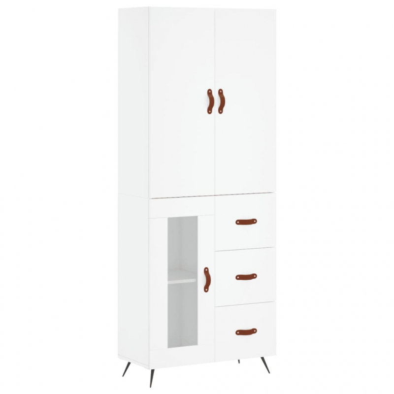 Highboard Weiß 69,5x34x180 cm Holzwerkstoff