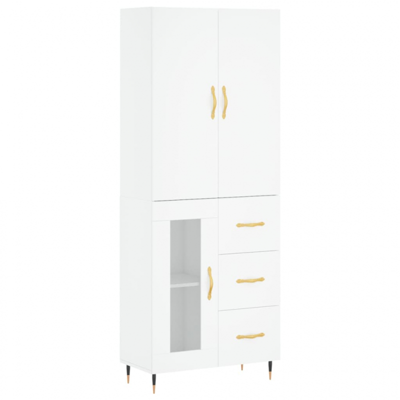 Highboard Weiß 69,5x34x180 cm Holzwerkstoff