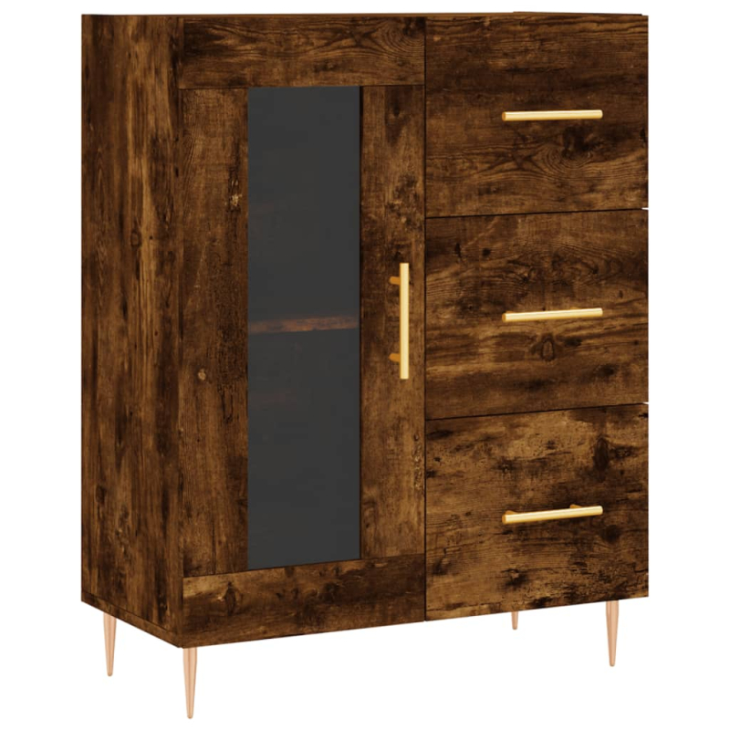 Highboard Räuchereiche 69,5x34x180 cm Holzwerkstoff
