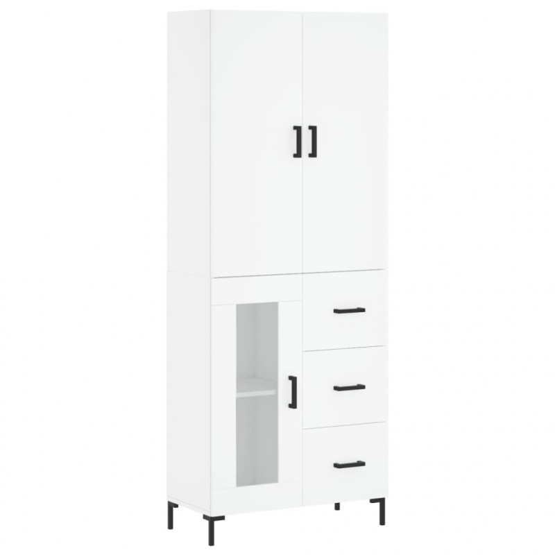 Highboard Weiß 69,5x34x180 cm Holzwerkstoff