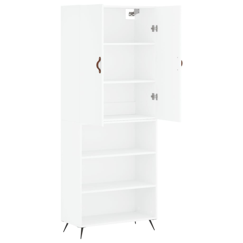 Highboard Weiß 69,5x34x180 cm Holzwerkstoff