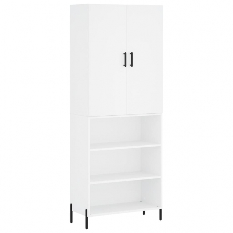 Highboard Weiß 69,5x34x180 cm Holzwerkstoff