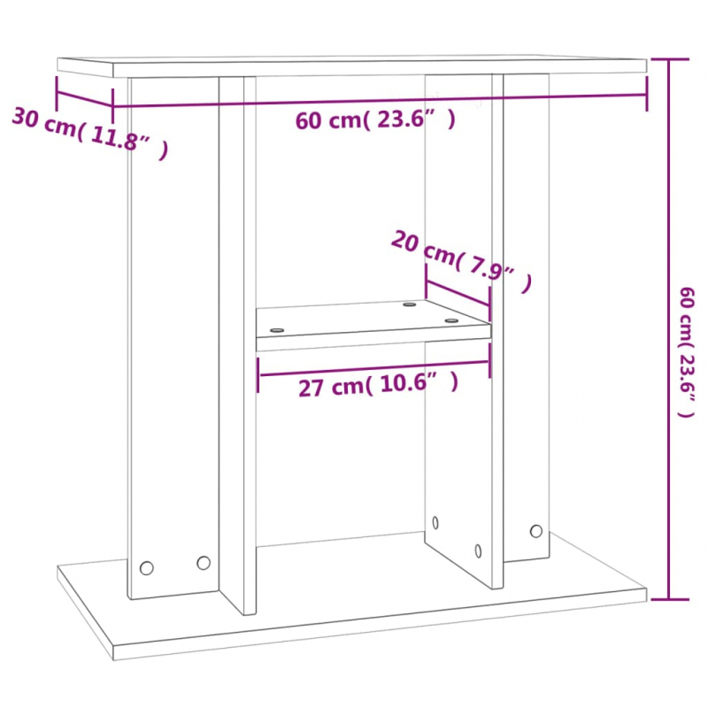 Aquariumständer Braun Eichen-Optik 60x30x60 cm Holzwerkstoff