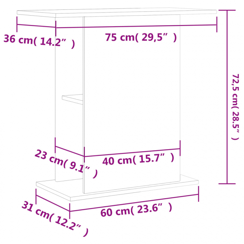 Aquariumständer Sonoma-Eiche 75x36x72,5 cm Holzwerkstoff