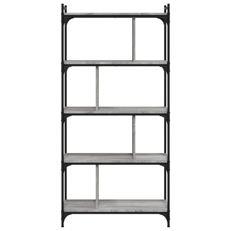 Bücherregal 5 Böden Grau Sonoma 76x32x158 cm Holzwerkstoff