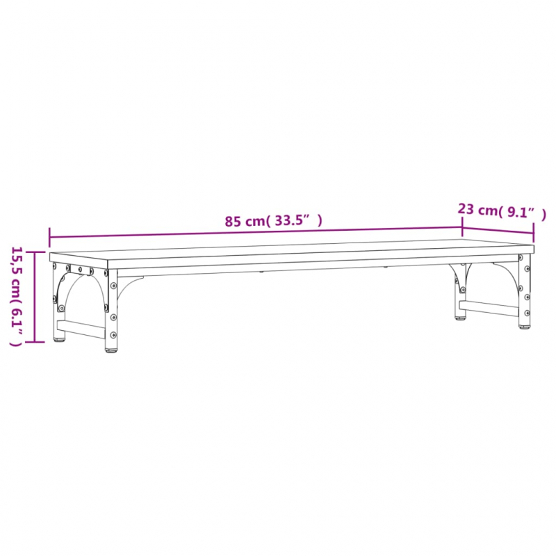 Monitorständer Sonoma-Eiche 85x23x15,5 cm Holzwerkstoff