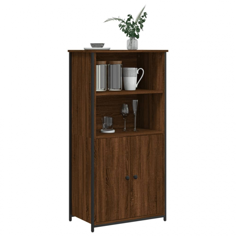 Highboard Braun Eichen-Optik 62x36x121,5 cm Holzwerkstoff