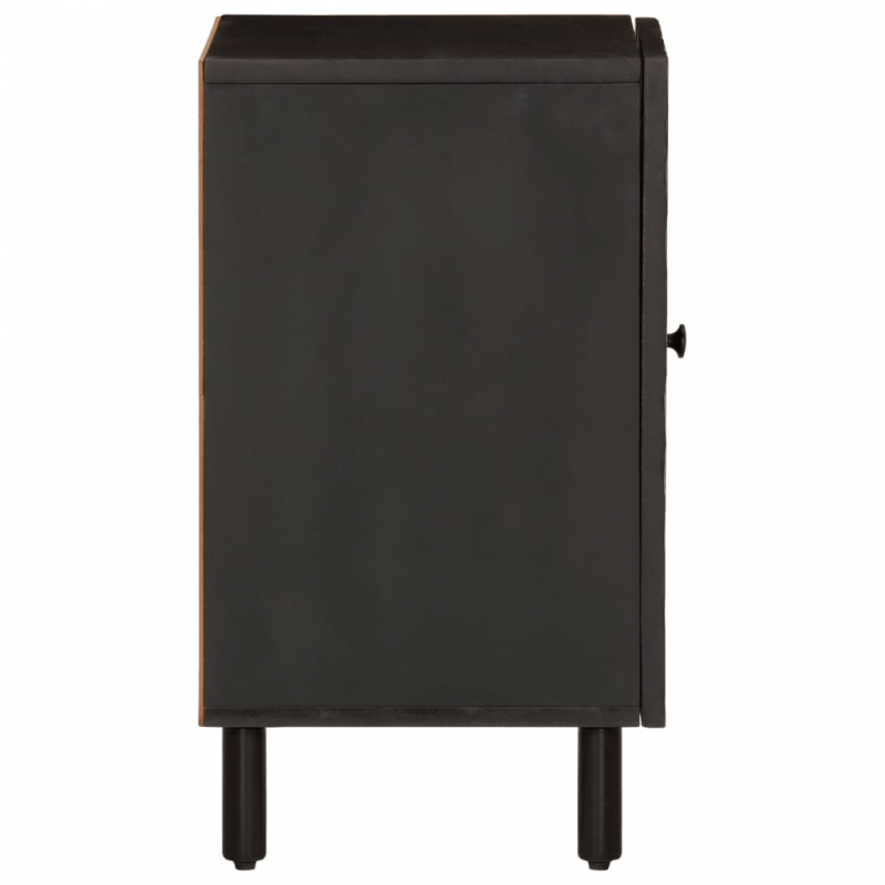 Badschrank Schwarz 38x33x58 cm Massivholz Mango