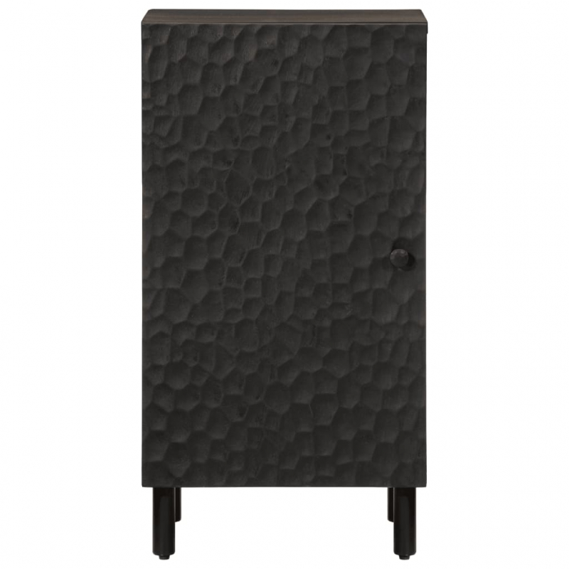 Beistellschrank Schwarz 40x33x75 cm Massivholz Mango