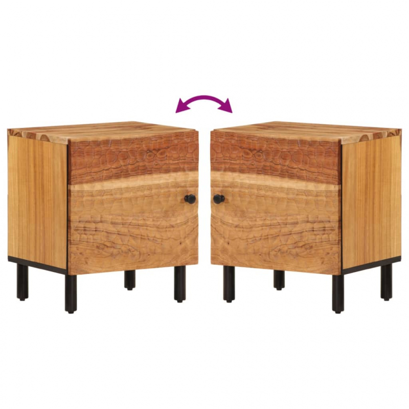 Nachttische 2 Stk. 40x33x46 cm Massivholz Akazie