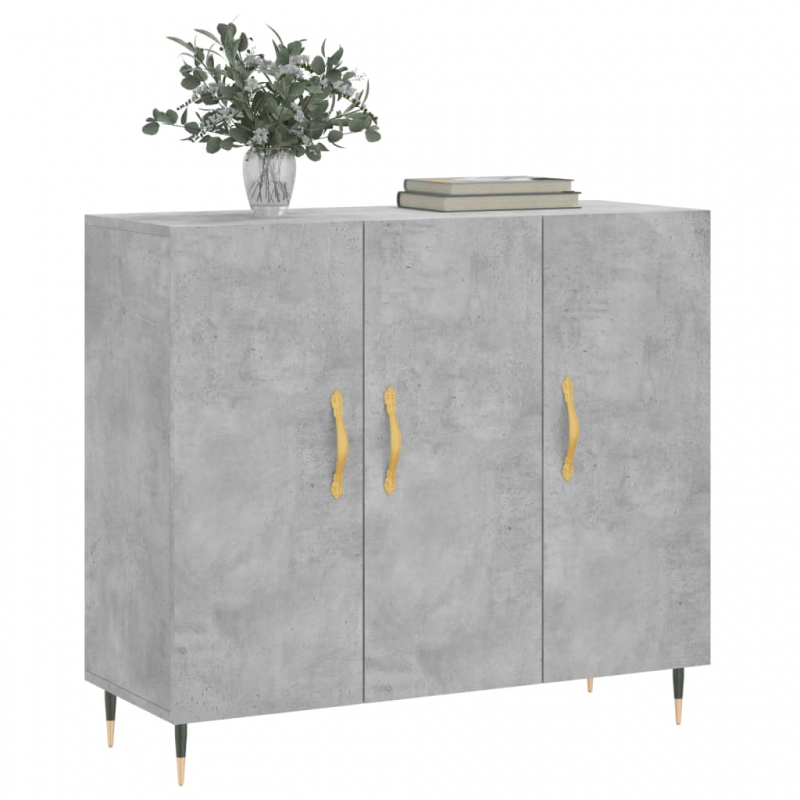 Sideboard Betongrau 90x34x80 cm Holzwerkstoff