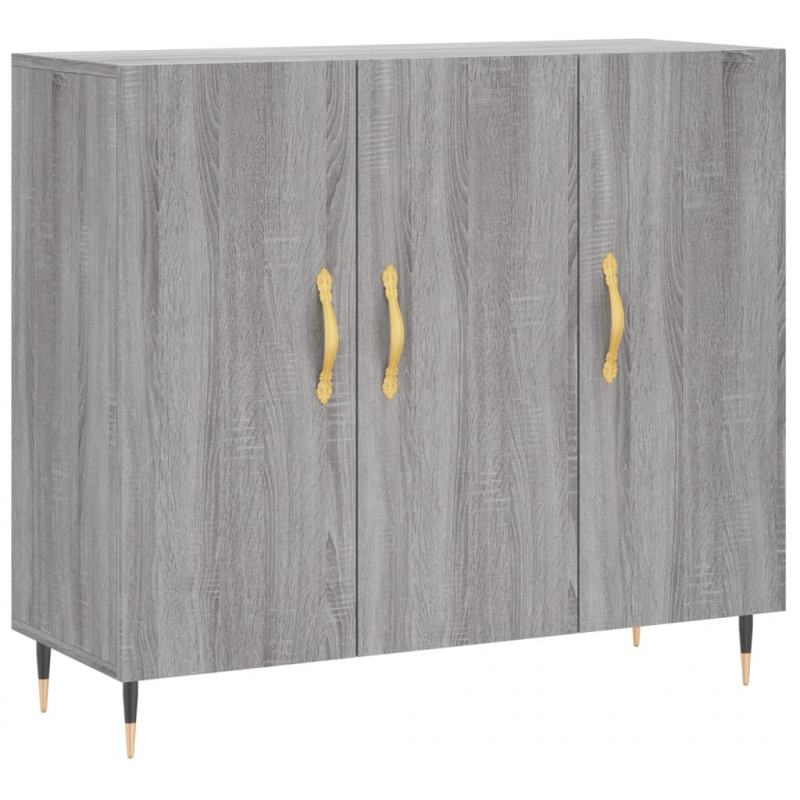 Sideboard Grau Sonoma 90x34x80 cm Holzwerkstoff