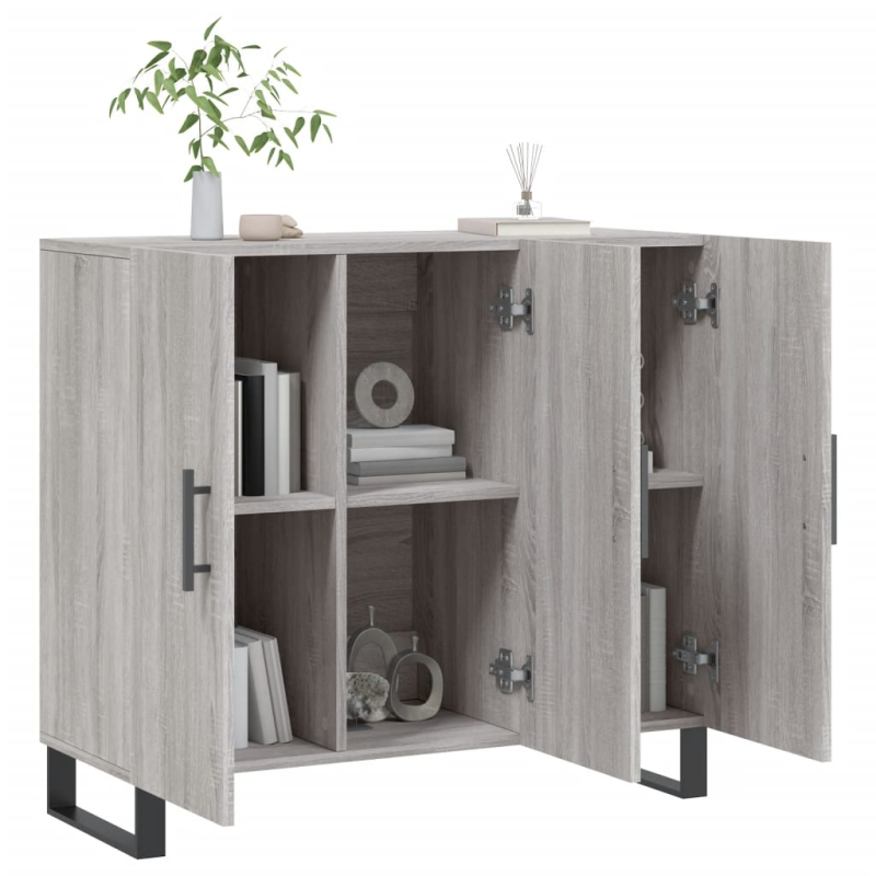 Sideboard Grau Sonoma 90x34x80 cm Holzwerkstoff
