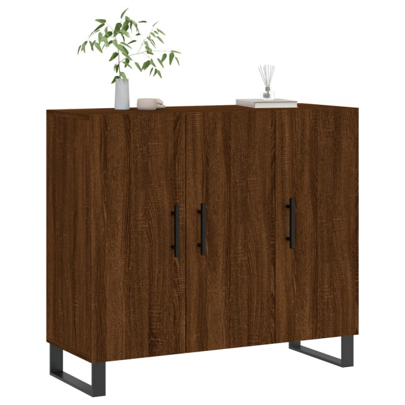 Sideboard Braun Eichen-Optik 90x34x80 cm Holzwerkstoff