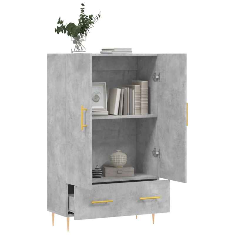 Highboard Betongrau 69,5x31x115 cm Holzwerkstoff