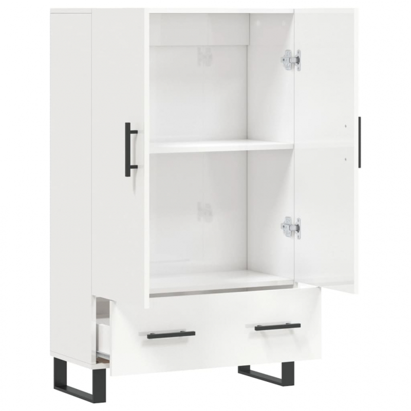 Highboard Hochglanz-Weiß 69,5x31x115 cm Holzwerkstoff