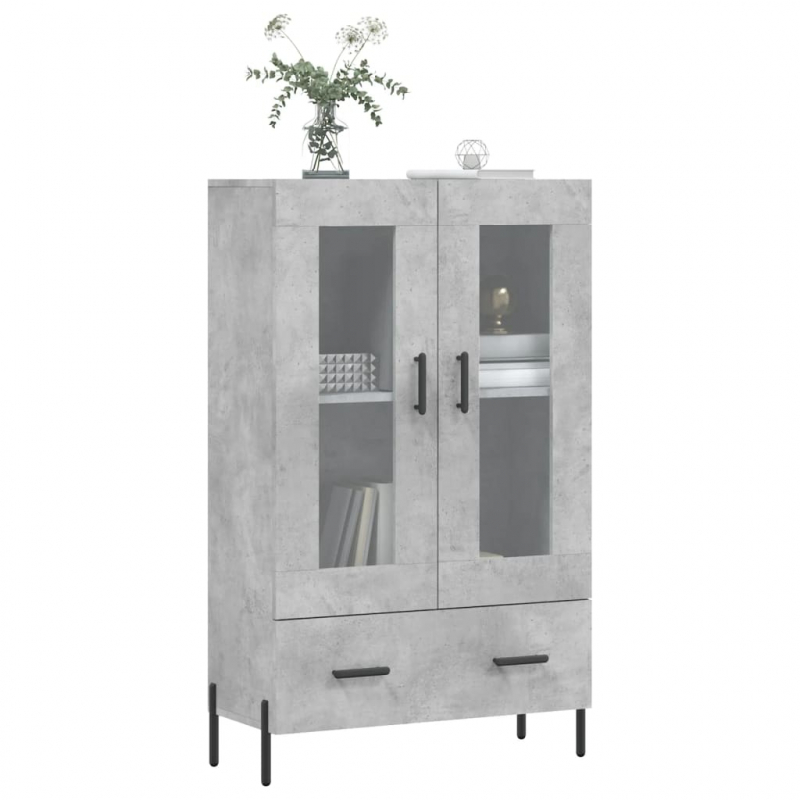Highboard Betongrau 69,5x31x115 cm Holzwerkstoff