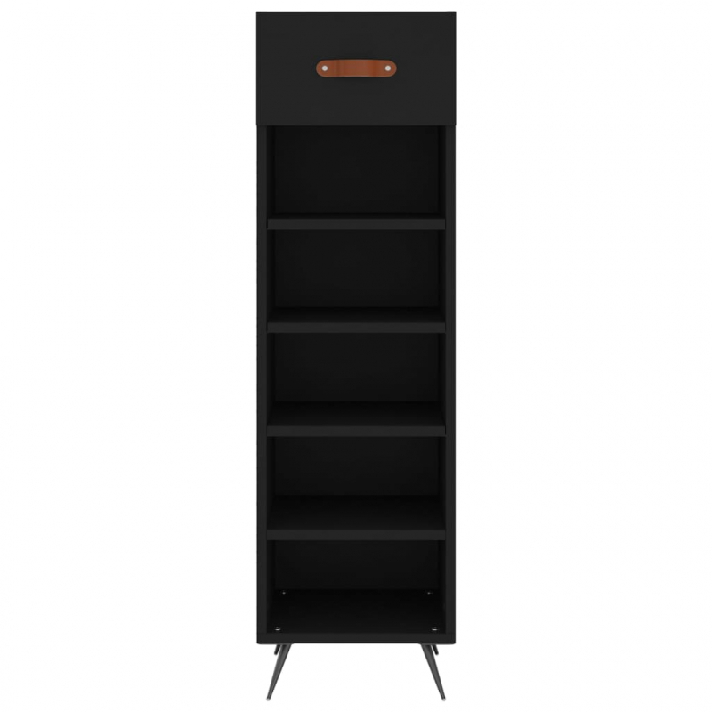 Schuhschrank Schwarz 30x35x105 cm Holzwerkstoff