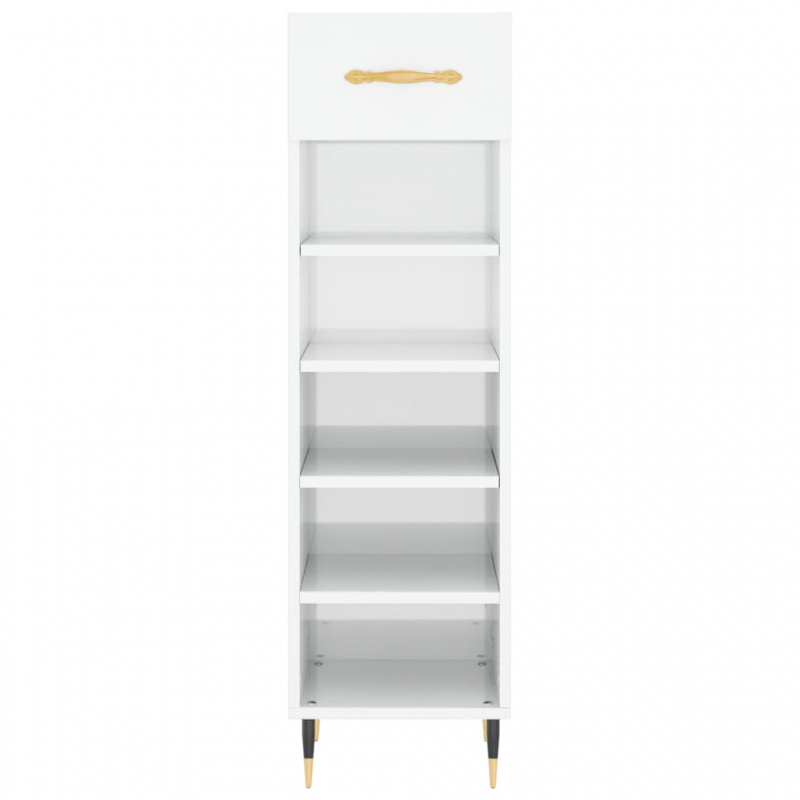 Schuhschrank Hochglanz-Weiß 30x35x105 cm Holzwerkstoff