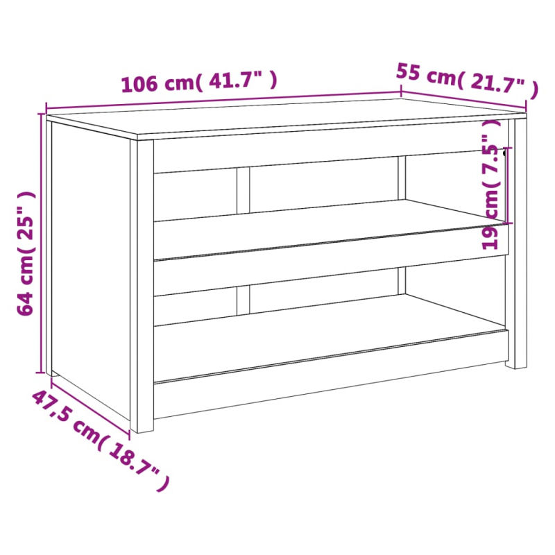 Outdoor-Küchenschrank 106x55x64 cm Massivholz Douglasie