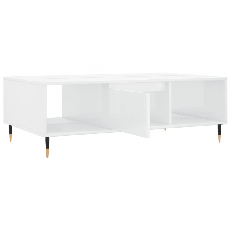 Couchtisch Hochglanz-Weiß 104x60x35 cm Holzwerkstoff