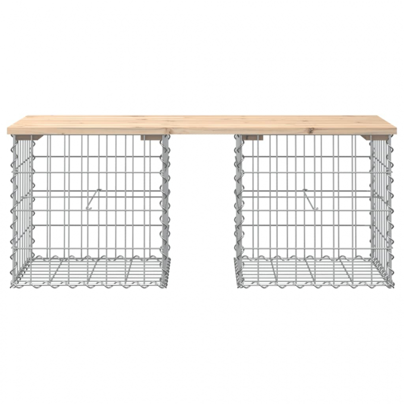Gartenbank aus Gabionen 103x44x42 cm Massivholz Kiefer