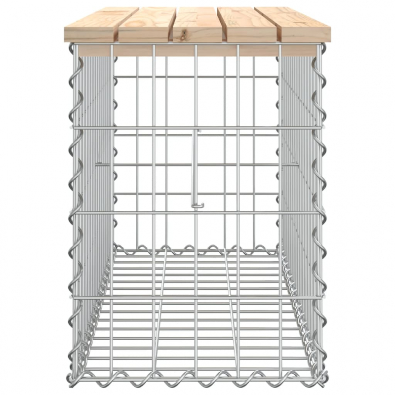 Gartenbank aus Gabionen 83x31,5x42 cm Massivholz Kiefer
