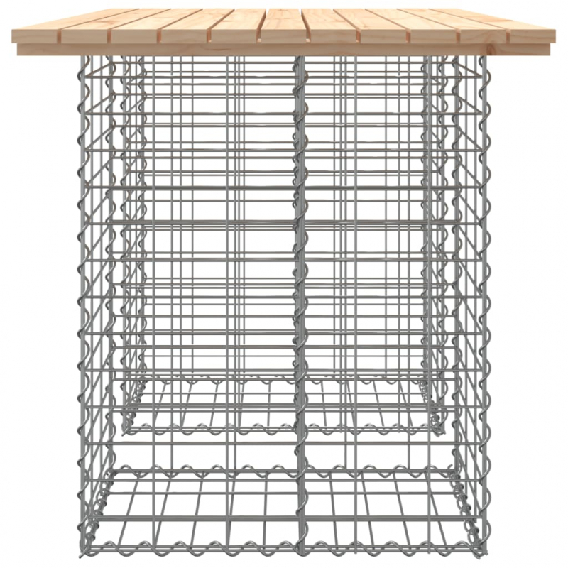 Gartenbank aus Gabionen 100x70x72 cm Massivholz Kiefer