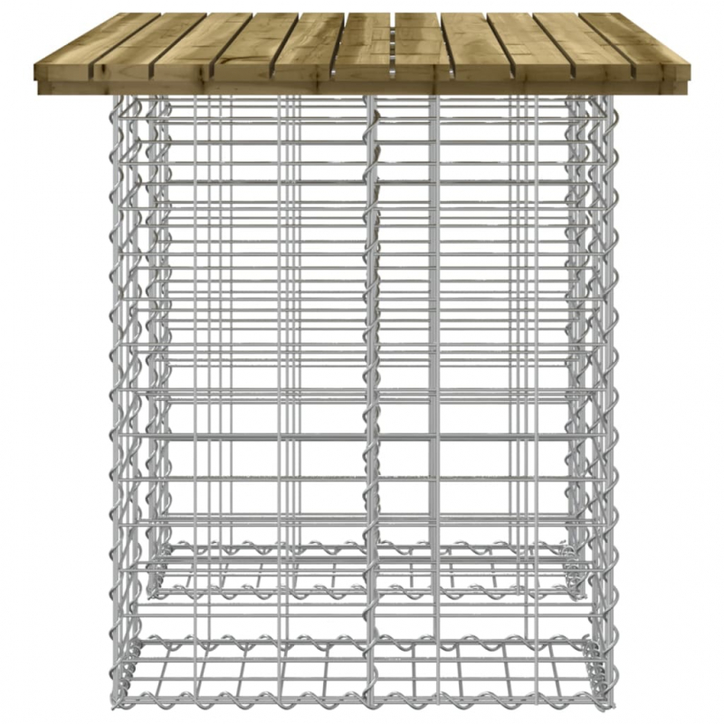 Gartenbank aus Gabionen 100x70x72 cm Kiefernholz Imprägniert