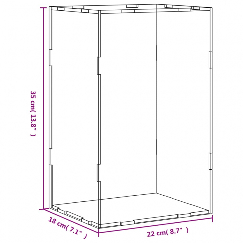 Vitrine Transparent 22x18x35 cm Acryl