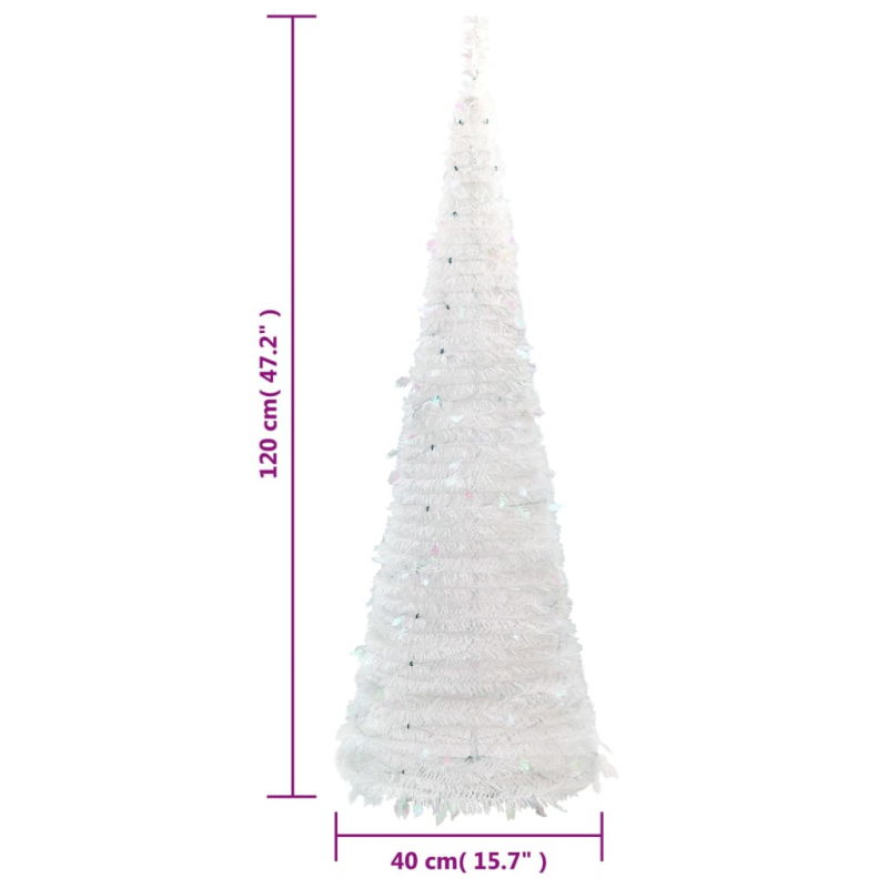 Pop-Up-Weihnachtsbaum Künstlich 50 LEDs Weiß 120 cm