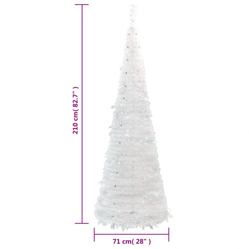 Pop-Up-Weihnachtsbaum Künstlich 200 LEDs Weiß 210 cm