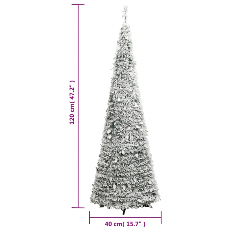 Pop-Up-Weihnachtsbaum Künstlich Beschneit 50 LEDs 120 cm