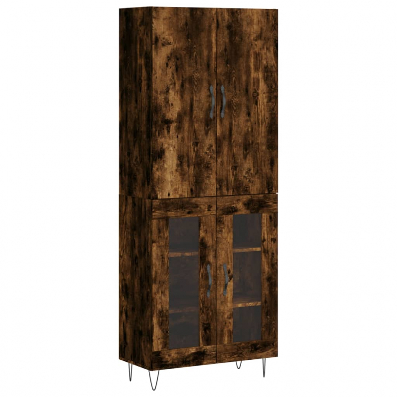 Highboard Räuchereiche 69,5x34x180 cm Holzwerkstoff
