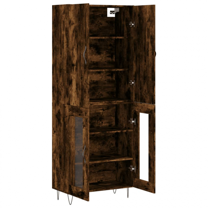 Highboard Räuchereiche 69,5x34x180 cm Holzwerkstoff