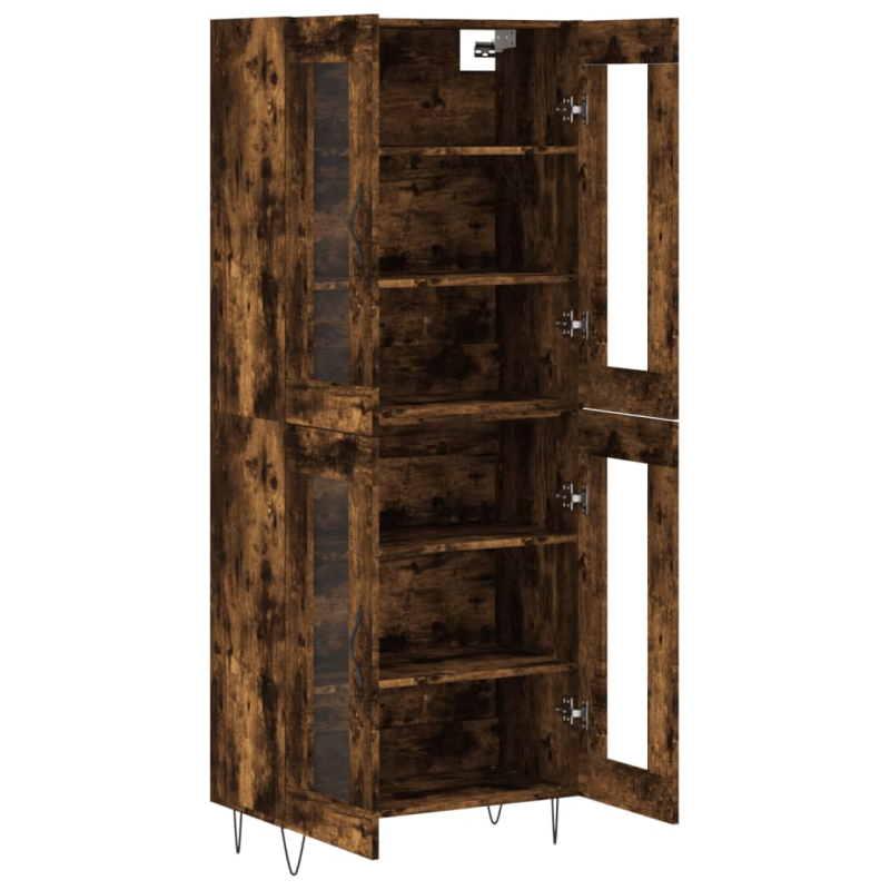 Highboard Räuchereiche 69,5x34x180 cm Holzwerkstoff