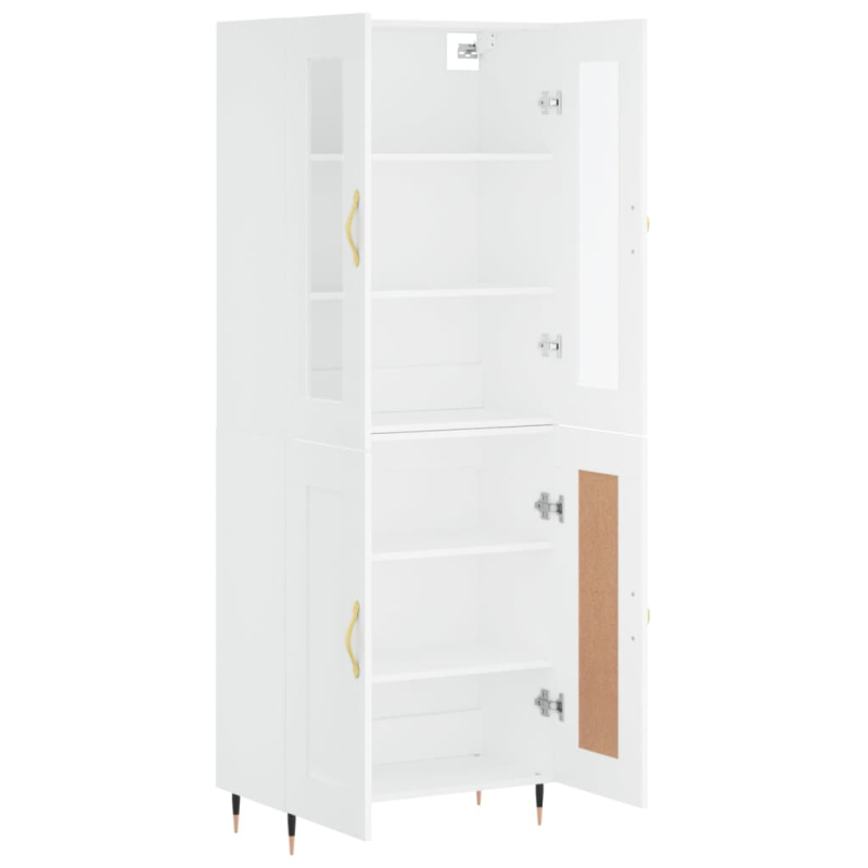 Highboard Weiß 69,5x34x180 cm Holzwerkstoff
