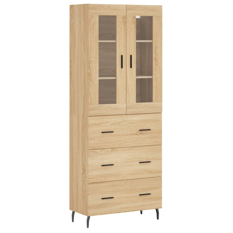 Highboard Sonoma-Eiche 69,5x34x180 cm Holzwerkstoff