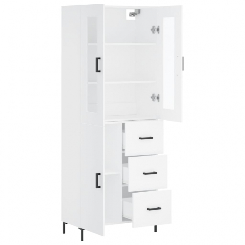 Highboard Weiß 69,5x34x180 cm Holzwerkstoff