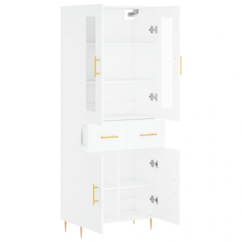 Highboard Weiß 69,5x34x180 cm Holzwerkstoff