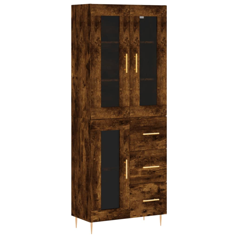 Highboard Räuchereiche 69,5x34x180 cm Holzwerkstoff
