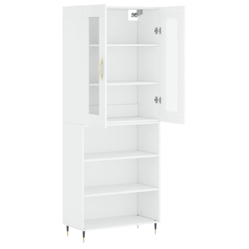 Highboard Weiß 69,5x34x180 cm Holzwerkstoff