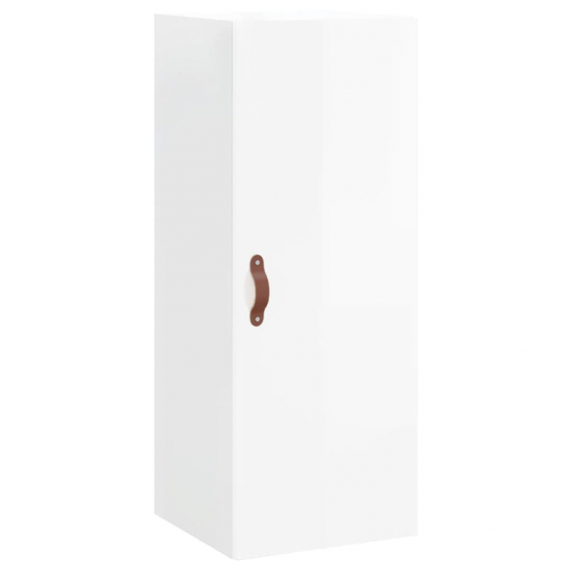 Highboard Hochglanz-Weiß 34,5x34x180 cm Holzwerkstoff