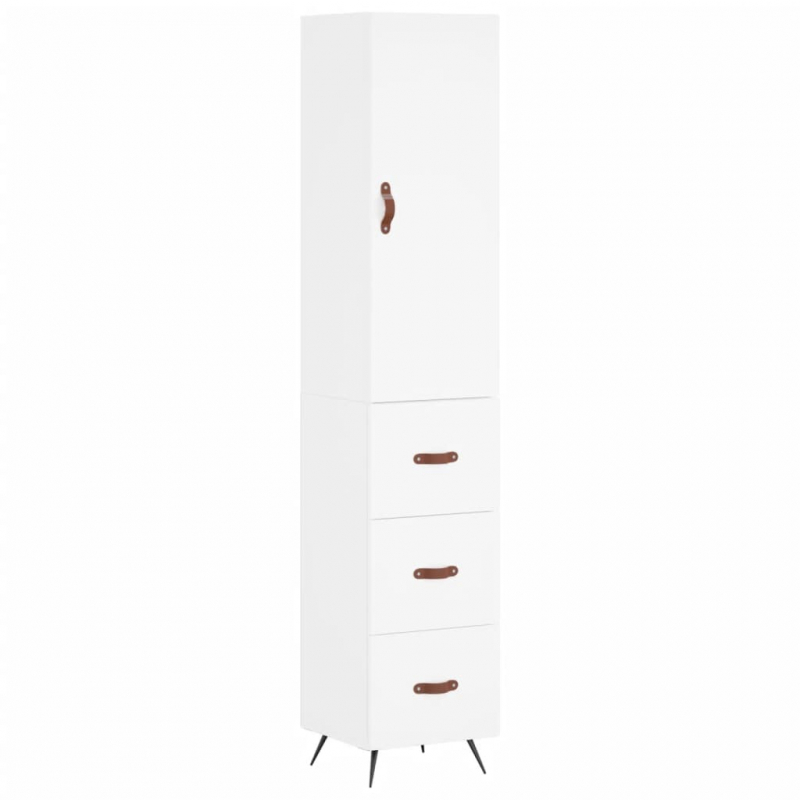 Highboard Weiß 34,5x34x180 cm Holzwerkstoff
